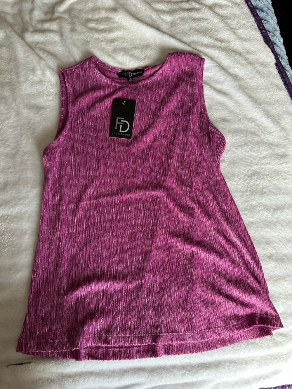 Fred David Metallic Fuchsia Tank Top
